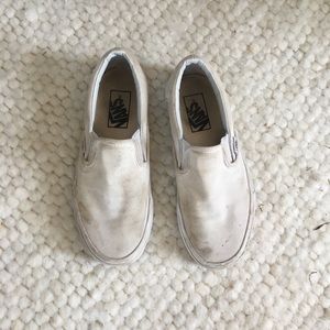 White Slip On Vans